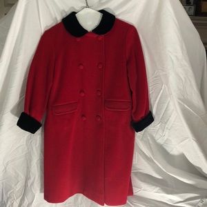 Child’s full length wool and velvet dress coat